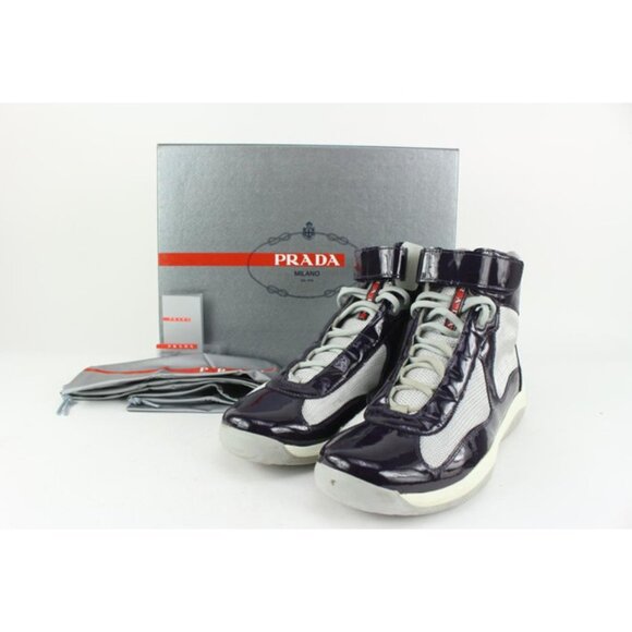 Prada Men\'s 10 US Cup Patent Leather Vernice Bike Sneaker 4T0341 main image 12